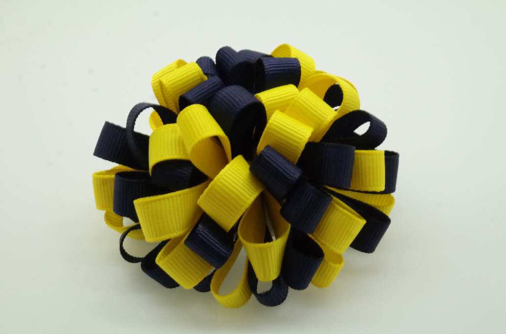 Small bowtique hair Bow with colors  Daffiadi Yellow, Black